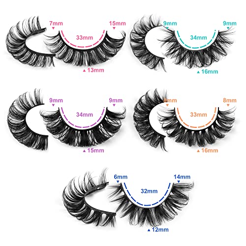Russian Volume Strip False Eyelashes 5 Styles Mink Look Natural Wispy Curly
