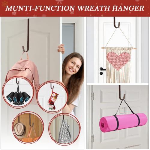 12-Inch Metal Wreath Door Hanger - Bronze 2-Pack | Heavy Duty Front Door Decor