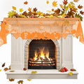 Fall Fireplace Mantel Scarf Orange Lace Decor for Thanksgiving and Halloween