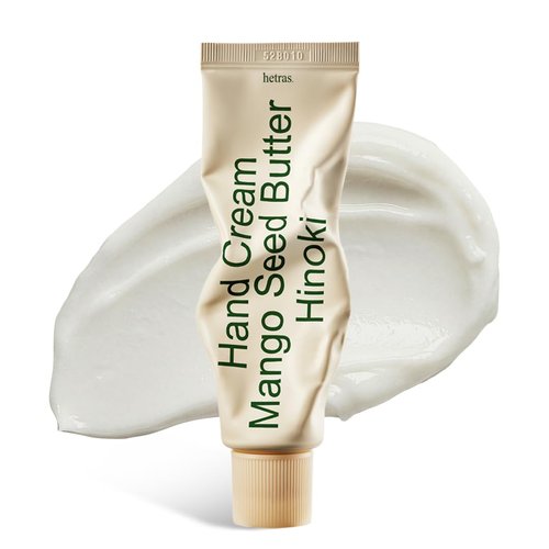 hetras. Perfume Hand Cream 1.69oz. | Hinoki - Cypress & Cedarwood Scent | Moisturizer for Dry Skin with Mango Seed Butter | Non-Greasy Formula Hydrates, Nourishes & Softens