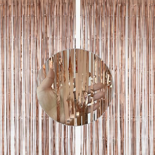 Foil Fringe Curtain 2 Pack - Metallic Party Backdrop for Weddings Birthdays