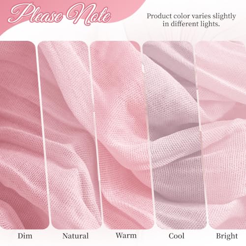 Light Pink Cheesecloth Table Runner 17x108 Inch Set of 8 - Boho Gauze Fabric