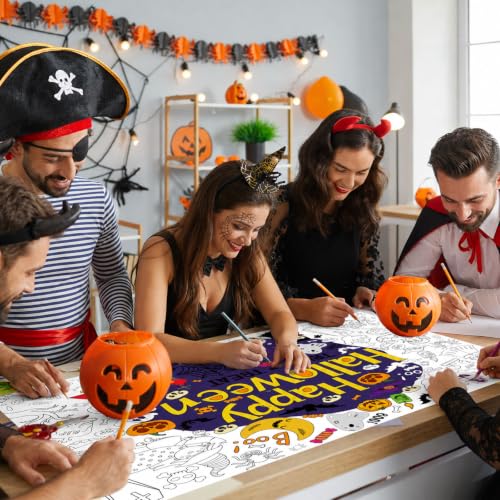 Halloween Coloring Poster Giant Tablecloth Sheets - Kids Party Craft & Activity Variation of THIS listing