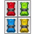 Pop Art Gummy Bear Mugshot Wall Art Print - 11x14 Unframed Poster for Modern Decor - Trendy Home & Office Wall Decoration - Pink & Black Variation