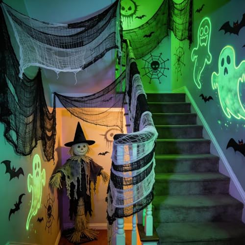 Halloween Decorations Outdoor Indoor Creepy Cloth Set - Black & White, 6 Pieces, 30x72 Inch