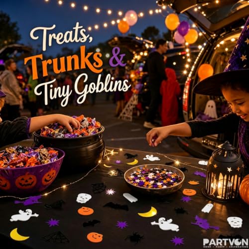 Halloween Confetti Glitter Table Decor - 5 Colors & 12 Styles, Party Supplies