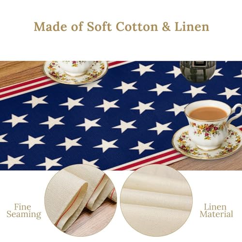 4th of July Table Runner US Flag Stars & Stripes 13x108 Inches - Independence Day Decor (Variation: Flag-5)