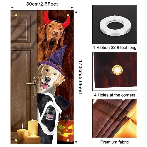 Halloween Dog Door Banner Decor - Trick or Treat Party Backdrop
