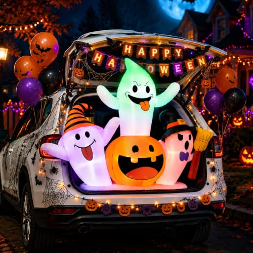 Inflatable Ghost Car Decoration Kit for Halloween Trunk or Treat Outdoor Display