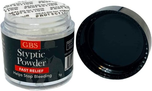 Styptic Powder Jars – Professional Grooming First Aid for Shaving Nicks, Razor Cuts & Razor Burn – Quick Healing Blood Stop Powder, 3 Pack (.18 oz Each)
