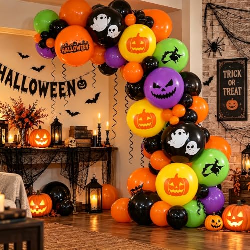 Halloween Balloons Set - Black & Orange 30 Pcs Latex Party Decorations
