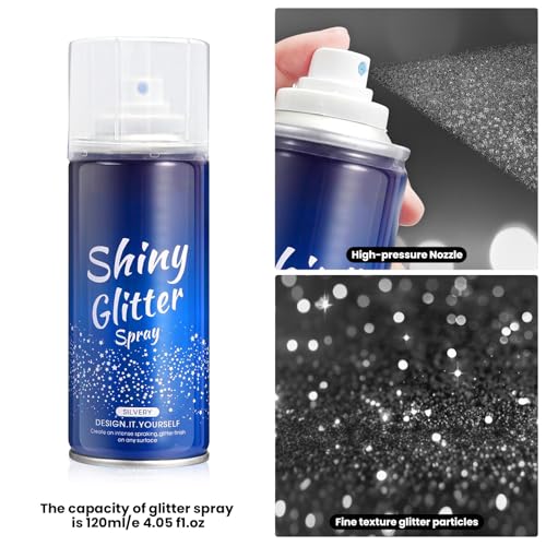 Body Glitter Spray Silver Holographic Hair & Body Glitter - Silver 01#
