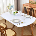 Fitted Spandex Oval Tablecloth 42x72 Inches - White, Elastic, Wrinkle-Resistant