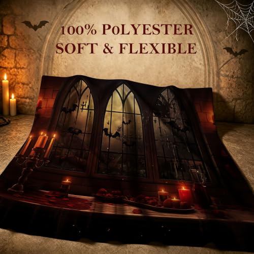 Halloween Gothic Tapestry Wall Hanging - Vampire Castle Backdrop - 78.7" L x 104" W - Spooky Gothic Decor