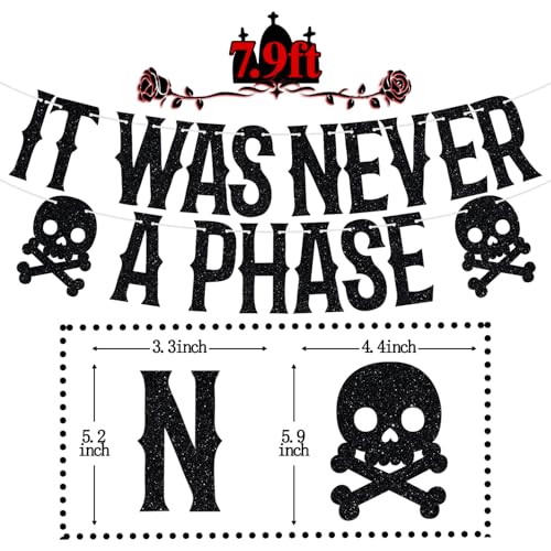 Gothic Birthday Banner - It Was Never a Phase Sign for Milestone Celebrations