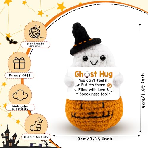 Halloween Crochet Gift Set - Boo Basket Filler with Ghost & Pumpkin Charm