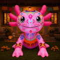 4FT Inflatable Halloween Axolotl Decor with LED Lights for Day of the Dead & Halloween