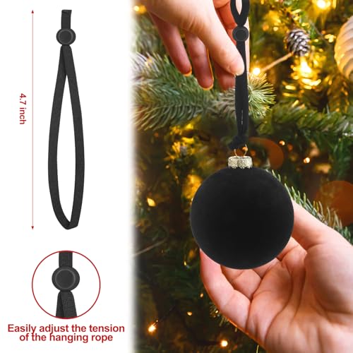 Christmas Ornament Hooks Set - Adjustable Black Decorative Hangers, 24 Pcs