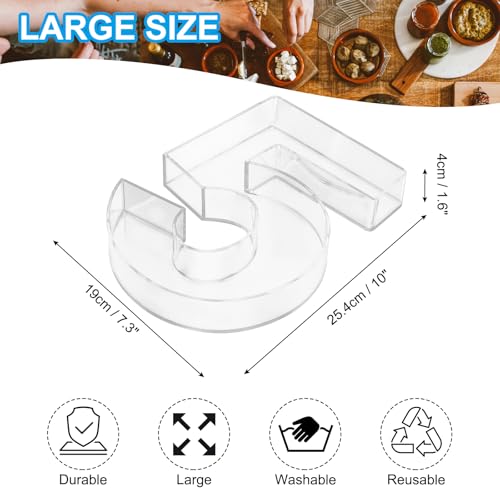 10-Inch Acrylic Number Box - Number 5 Reusable Fillable Tray for Party Decorations
