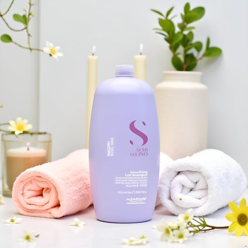 ALFAPARF MILANO Semi Di Lino Smoothing Shampoo - Sulfate-Free Anti-Frizz Formula for Revitalizing Dry Hair