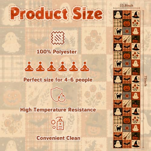 Halloween Patchwork Table Runner - Rustic Farmhouse Halloween Decorations - Variation of THIS listing