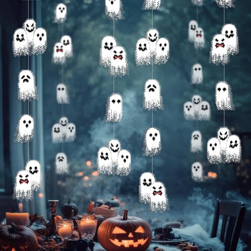Halloween Ghost Garland Pixel Cute Boo Decorations Ghost Party Banner - Variation of Ghost