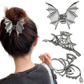 Halloween Black Spider Web Bat Pearl Hair Claw Clips - Combination 1