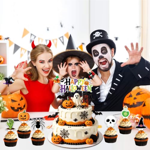 Halloween Indoor Decorations Banner Set with Pumpkin Ghosts - Orange, Black, White