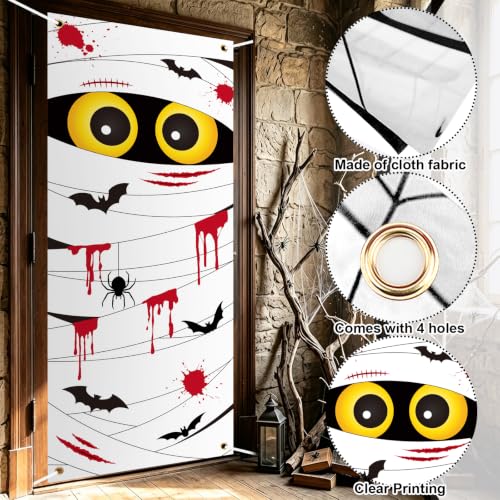 White Halloween Door Cover Decorations Large Photography Background Banner - 6 x 2.5 Feet