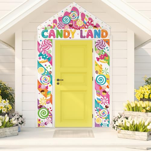 Funrous Candyland Party Decorations Banner & Sign Set - Pink Lollipop