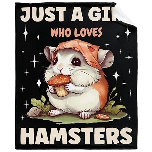 Hamster Blanket for Girls and Hamster Lovers - Soft Plush Throw, 50''x 60'' for Teens - Just a Girl Who Loves Hamsters