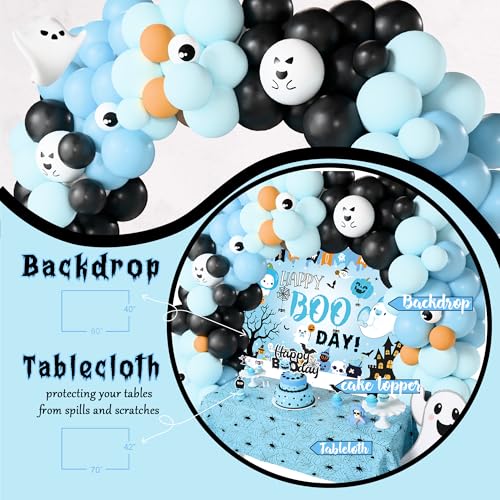 Blue Halloween Boy Party Decorations Balloon Garland Backdrop Banner Set