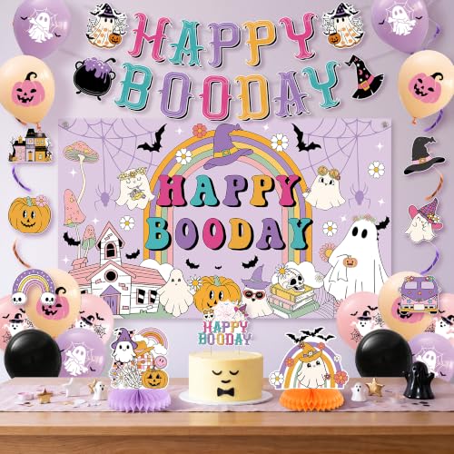 Halloween Birthday Party Decorations Set - Ghost Theme Pastel Colors