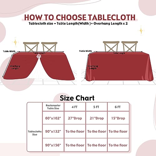 Sequin Tablecloth 90x132 Inch Red Glitter Rectangle Table Cover for Events - Variation of Red / 132" x 90"