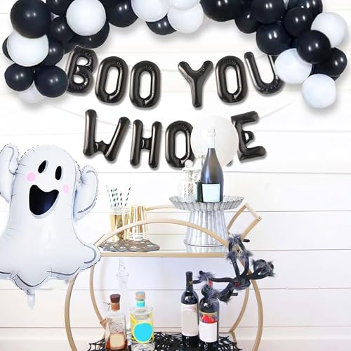 22 PCS Halloween Balloon Decorations Boo You Who Set - Party Supplies