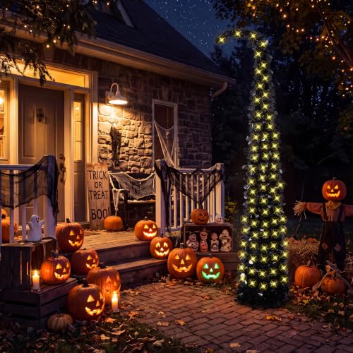Black Curved Halloween Tree 5FT with Remote & Timer - Sequin Decor - Variation: Black-8
