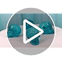 Set of 4 Translucent Witching Hour Skull Miniatures - Blue Halloween Decor