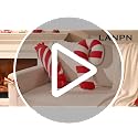 Pink Christmas Candy Pillows Set of 4 - Festive Long Lumbar Throw Cushions for Sofa & Bedroom - Holiday Decor