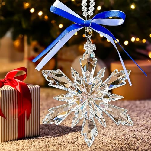 Crystal Snowflake Christmas Ornaments 2026 - Transparent Crystal Set