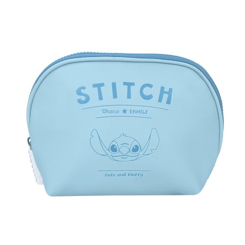 MINISO Stitch Shell Cosmetic Bag, Makeup Bag with Zipper, Travel Toiletry Bag for Women