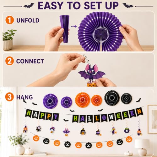 Halloween Black Party Decoration Set - 32 Pieces for Spooky Events