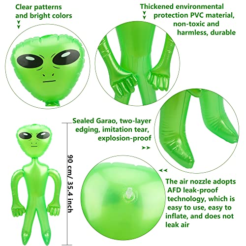 Green Inflatable Alien Figures Set - 15 Jumbo Party Decorations for Space & Halloween Themes