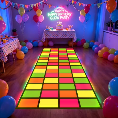 Disposable Neon Glow-in-The-Dark Dance Floor Runners - 3 Pack