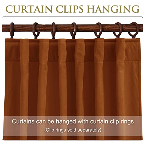 Burnt Orange Velvet Curtains - W52 x L96 Inches - Autumn Decor - Variation of THIS listing
