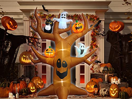 9ft Halloween Inflatable Ghost Tree with RGB LED Outdoor Yard Decoration