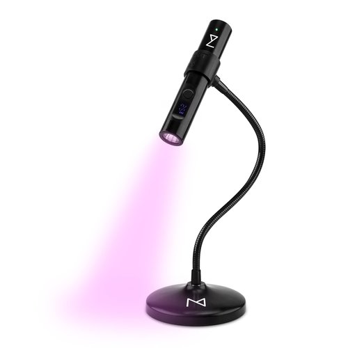 M - GlamCure GO Nail Flash Cure Lamp with Focus Beam Technology, Touch Screen - LED & UV Nail Light - Curing Lamp for Gel Nails, Acrylic, Builder - Portable & Adjustable (Black)
