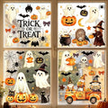 Halloween Window Clings Set - Reusable Fall Indoor Decorations for Glass Surfaces
