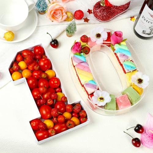 10-Inch Acrylic Number Box - Number 5 Reusable Fillable Tray for Party Decorations