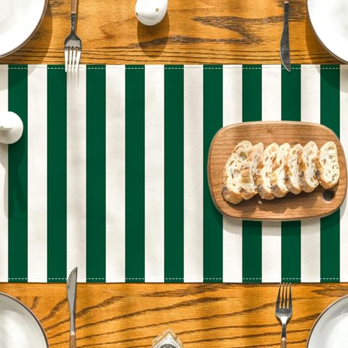 Wizard Table Runner 13x72 Inch Green White Magic School Home Party Decor - Variation of Green-White