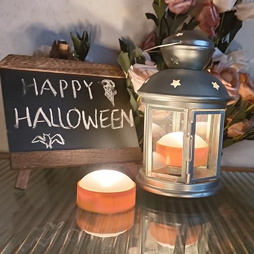 Halloween LED Pumpkin Lights 6 Pack with Remote & Timer - Orange, 2.6x1.5 Inches - Perfect for Pumpkins